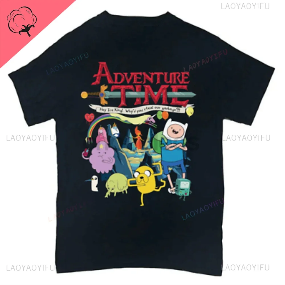 T-shirt in cotone Adventure Time T-shirt con stampa di cartoni animati divertenti per uomo e donna Abbigliamento casual T-shirt da uomo grafiche