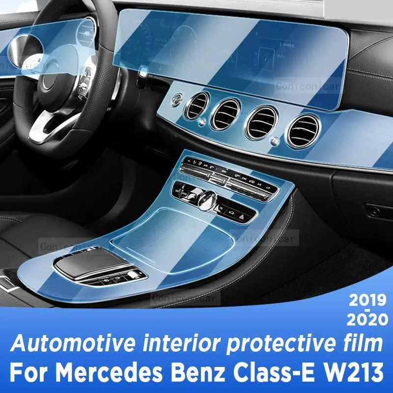 

For Mercedes Benz E Class W213 2019 2020 Car Interior Center Console Transparent TPU Protective Film Anti-scratch Sticker