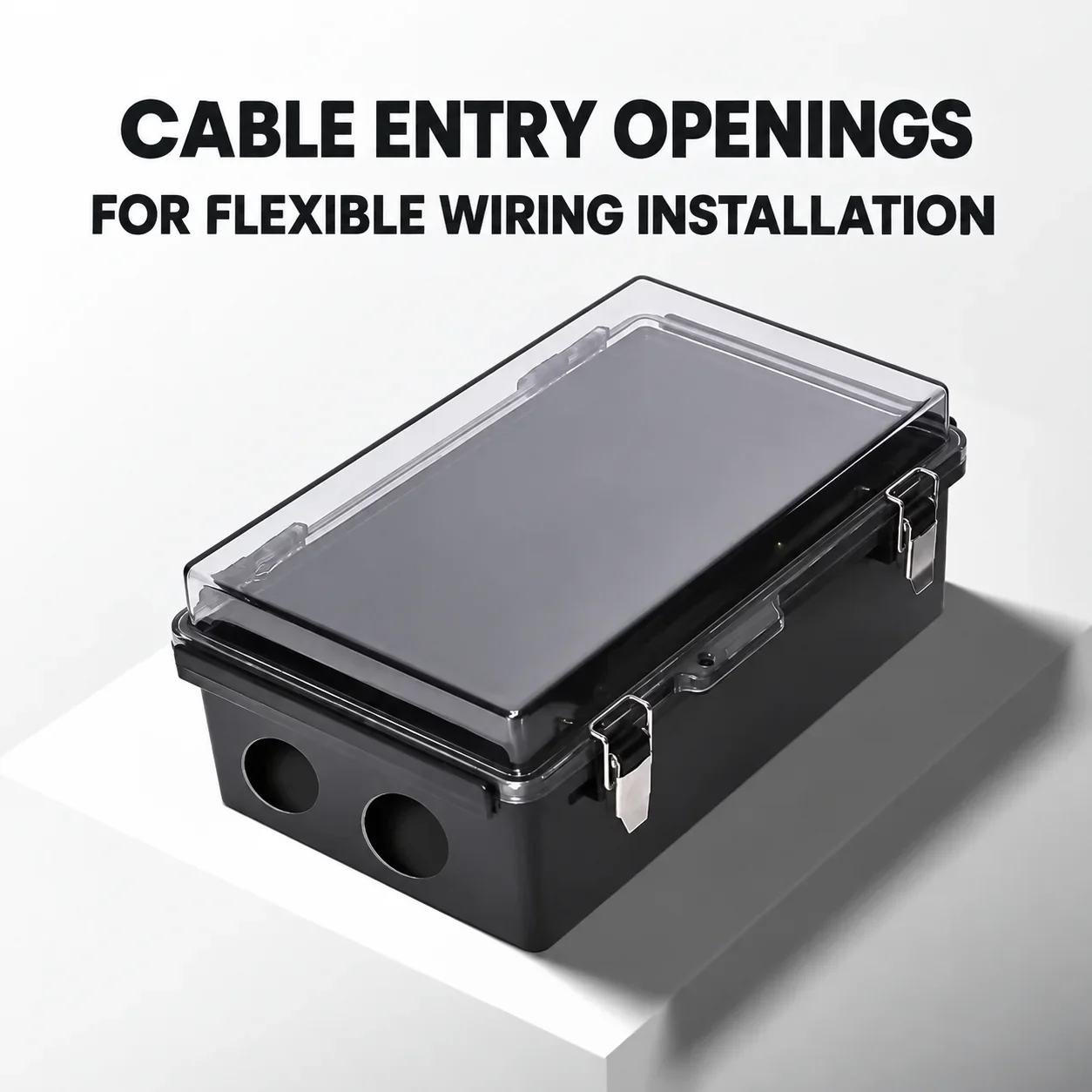 Black Color Stainless Steel Bayonet Waterproof Junction Box With Hinged Cover Wall Brackets IP66 Electrical Casing For Project