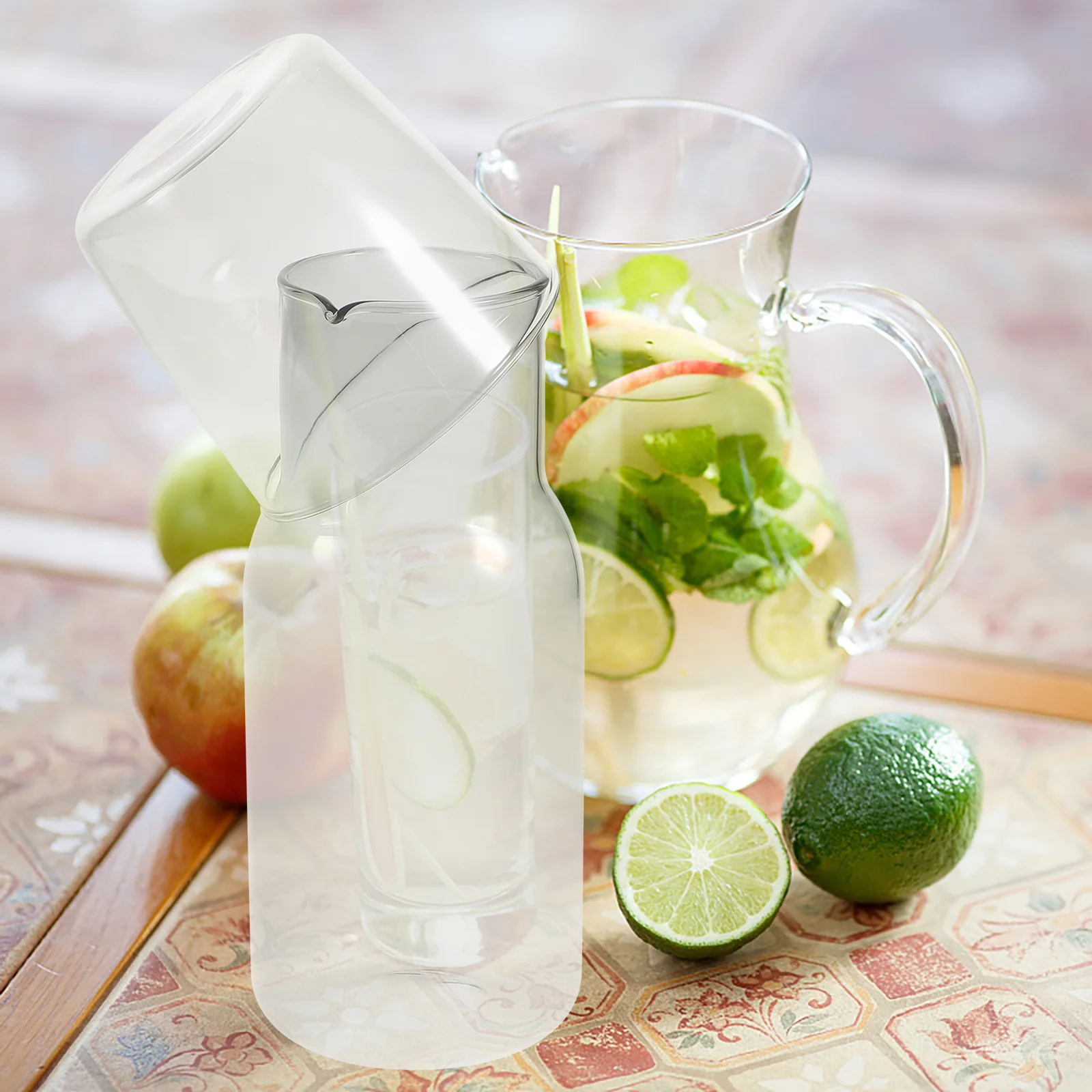 

1Set Glass Cup Kettle Kit High Toughness Clear Glass Home Drinkware Creative Water Bottle Drinking Supply Modern Elegant Design