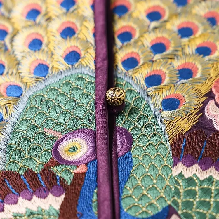 المطرزة سترة المرأة النمط الصيني Vintage سترة بلا أكمام الرجعية مشبك القمم الإناث ربيع الخريف موضة جديدة