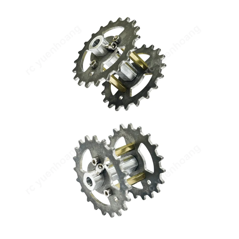 2PCS RC Tracked Vehicle Drive Wheel Dia 54mm Stainless Steel Driving Sprocket Double Set Screw Fixed for Crawler Mobile Chassis