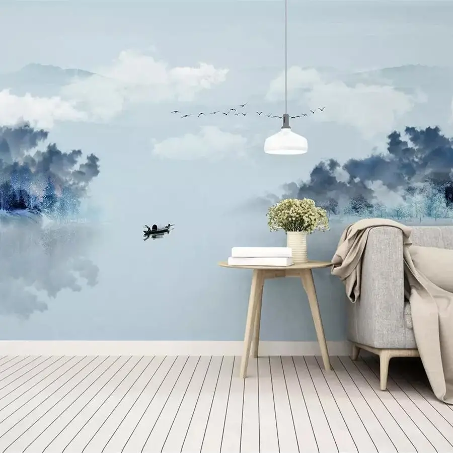 

Beibehang Custom wallpaper 3d mural new Chinese abstract ink artistic landscape wall background bedroom decoration 3d wallpaper