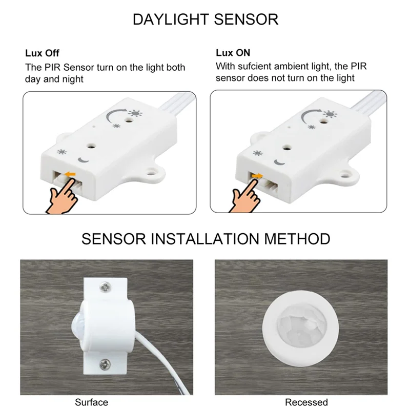 AF90-مستشعر حركة LED درج بكسل أضواء تحكم RGB LED تحكم مع ضوء النهار الاستشعار درج الإضاءة تحكم دائم