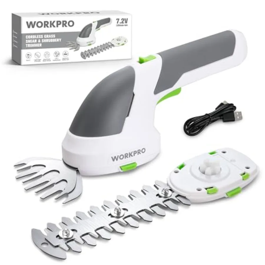 

Cordless Grass Shear and Shrubbery Trimmer - 2 in 1 Handheld Hedge Trimmer 7.2V Electric Grass Trimmer Hedge Shears/Grass Cutte