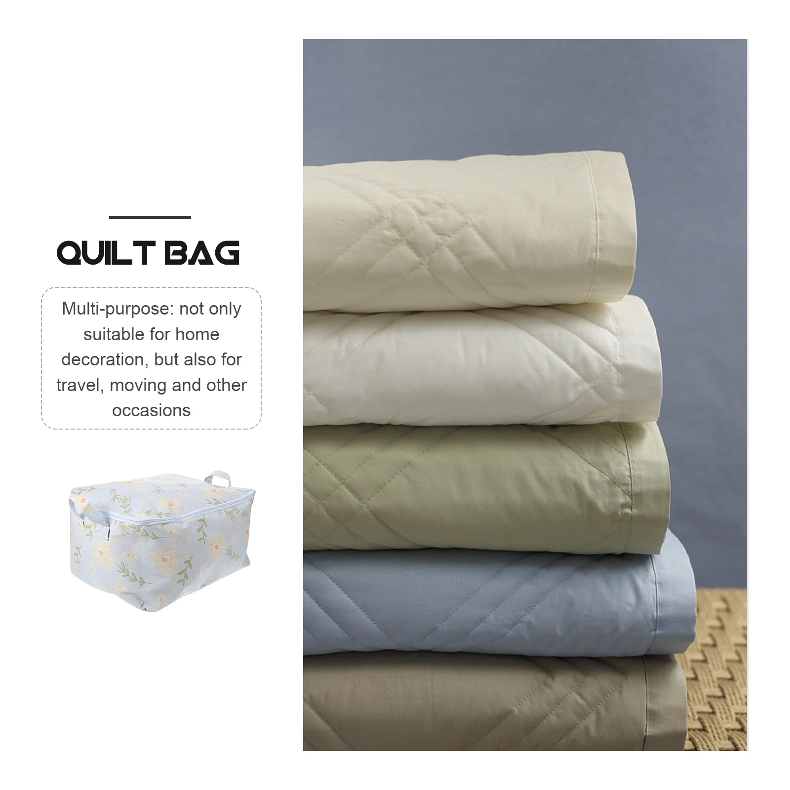 

Large Capacity Cotton Clothes Bag Blanket Organizer Quilt Storage Box Zipper Foldable Fabric Wardrobe Container Home Moving