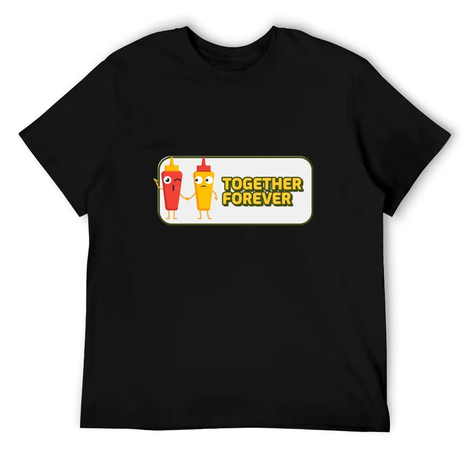 

Футболка с кетчупом и горчицей: вместе навсегда, мужские футболки с принтом, мужская хлопковая футболка