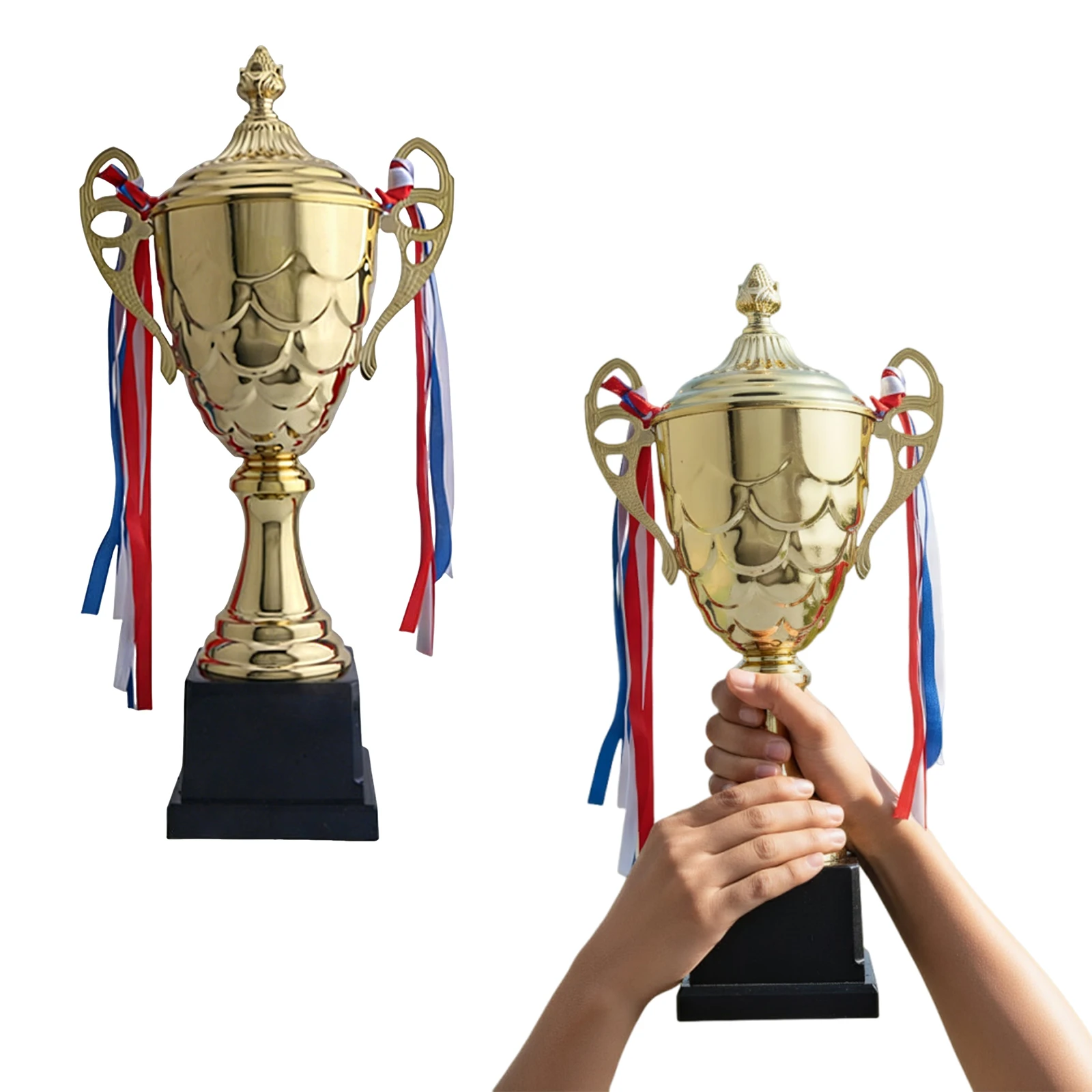 Competition Awards Trophy with Ribbon Small Trophy Model Multi-Purpose Creative Prizes Cup For Track And Field Competitions