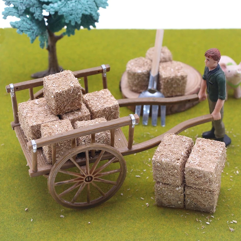 4Pcs 1/12 Dollhouse Simulation Haystack Firewood Pile Model Dollhouse Farm Garden Decoration Dolls House Accessories