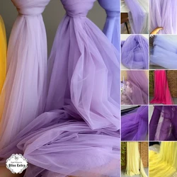 Soft Tulle Fabrics Wedding Celebration Curtain Clothing Purple Lilac Mauve Mesh Layout Chair Back Yarn Encryption Net Material