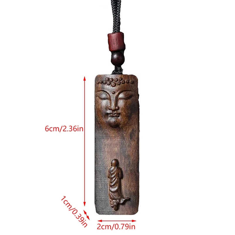 العود منحوتة زهرة بوذا التماثيل قلادة مقبض قطعة الوجهين منحوتة محظوظ نافو بينغ ماركة ون اللعب الخشب #6