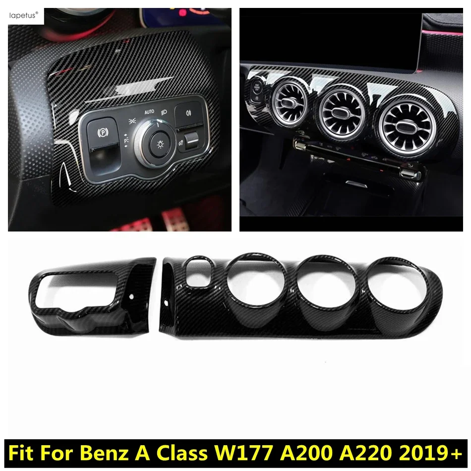 

For Benz A Class W177 A200 A220 2019-2024 Carbon Fiber Interior Center Console Air AC Conditioning Vent Cover Trim Accessories