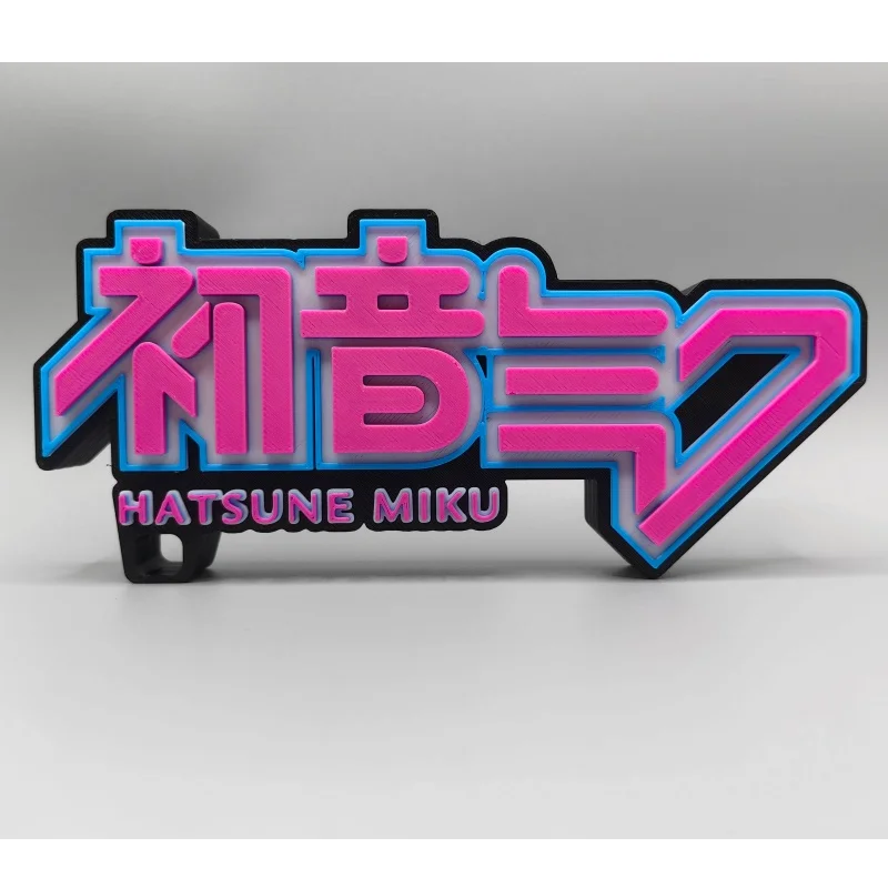 

16x7x2cm Anime Hatsune Miku 3D Logo Iconic Character Model Ornament Decoration PLA Material Cosplay Exhibition Collection Toy