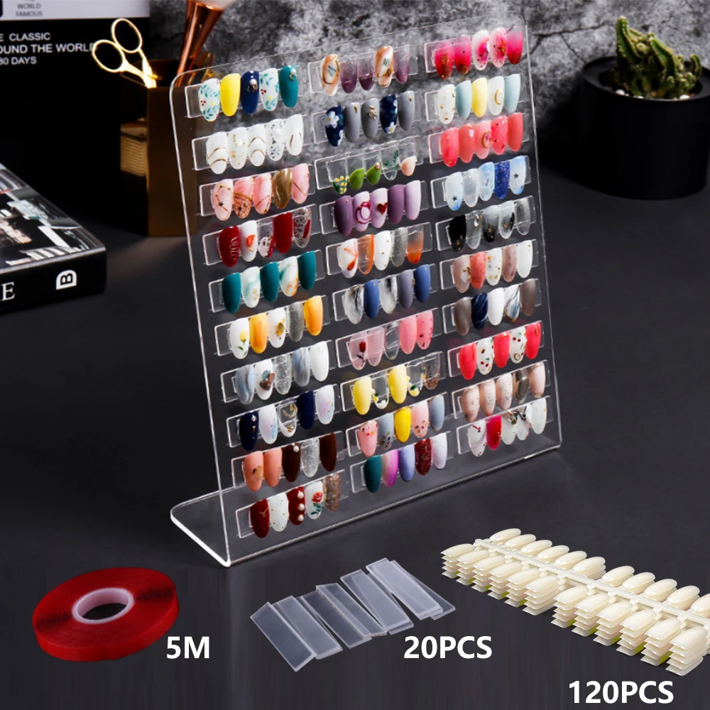 Model Nail Display Board Acrylic Nail Gel Polish Varnish Color Display Card Book Chart False Nail Tips Dedicated Painting Show