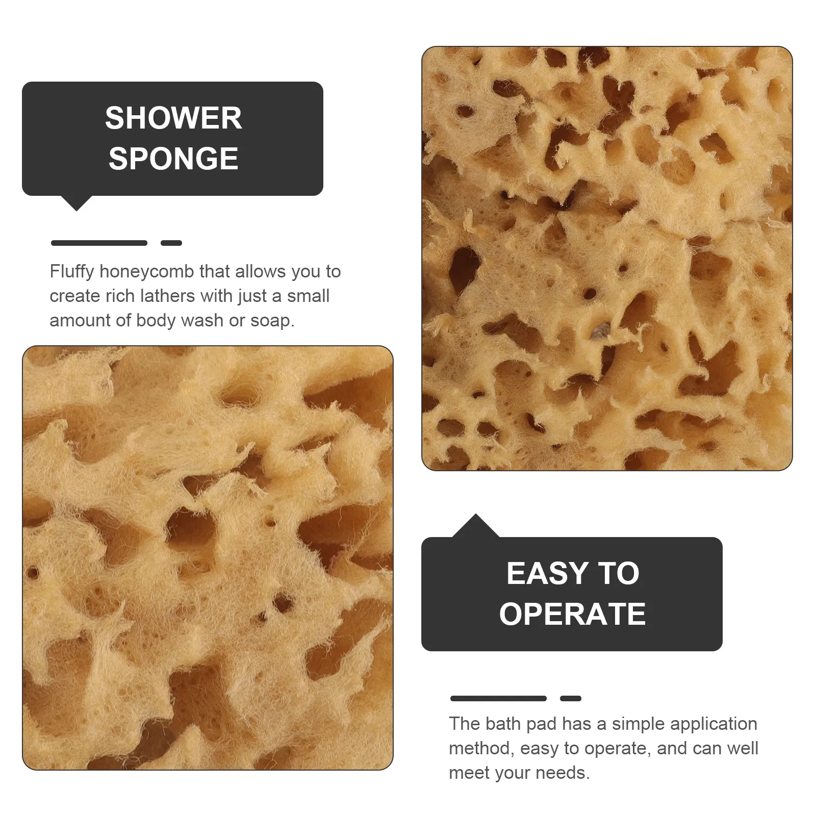 

Body Exfoliating Bath Ball Natural Sponge Honeycomb Shower Sponge for Daily Bathing Dirt Removal Skin Renewal Quick Drying