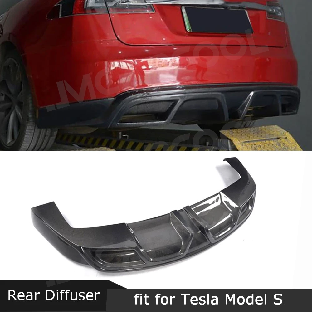

Для Tesla Model S 2012-2015 задний диффузор из углеродного волокна, спойлер, сплиттер, защита бампера, защита FRP, задние автомобильные аксессуары