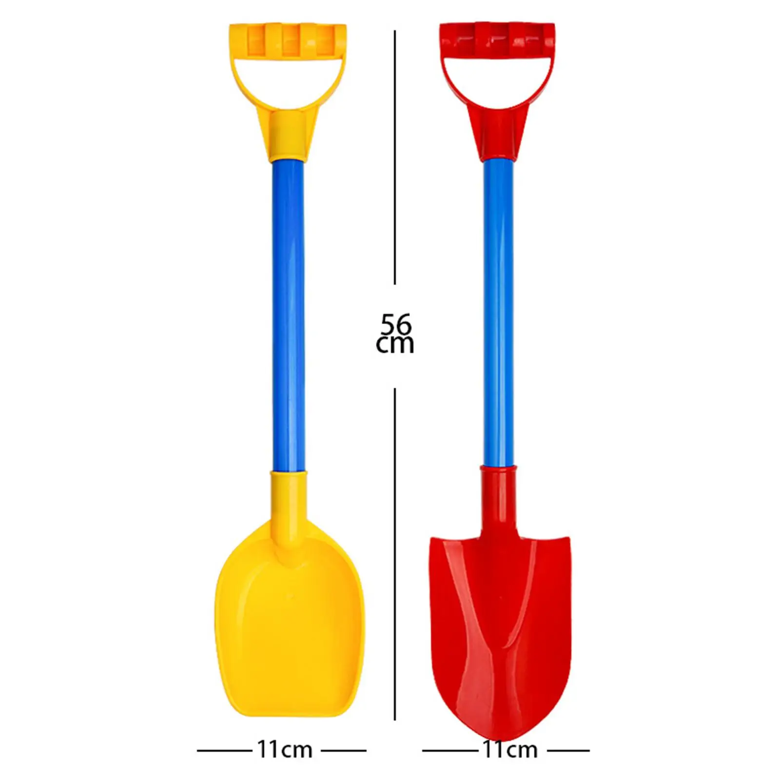 Kids 'Sturdy Beach Shovel Toy, Pá de areia para quintal ao ar livre, 2pcs