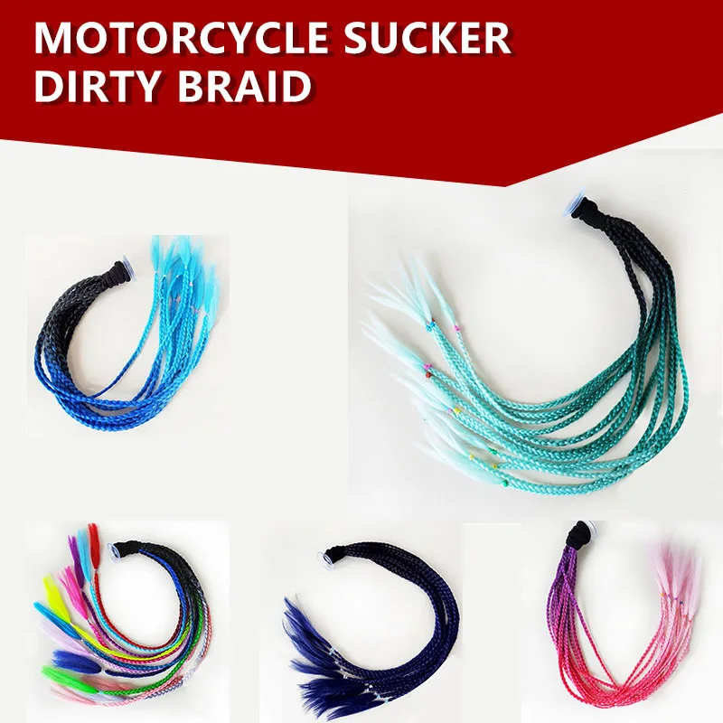 2024 Motorcycle Helmet Braids Woman Braids Wig New for Motorbike Helmets Muluticolors Twist Pigtail Ponytail With Sucker Bow