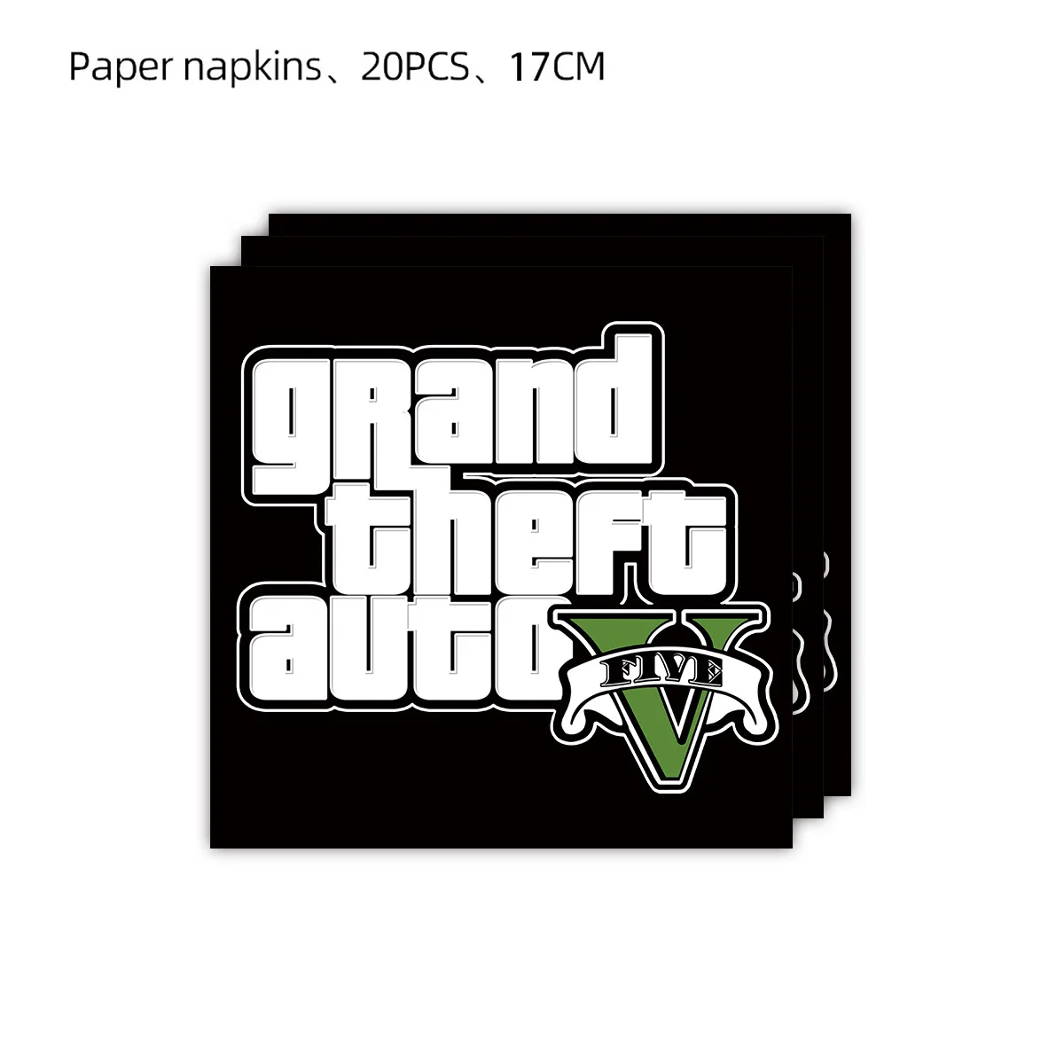 Grand Theft Auto Five Party Decoration Paper Plate Cup Napkins Balloon Tablecloth Black Theme GTA5 Holiday DIY Parties Supplies