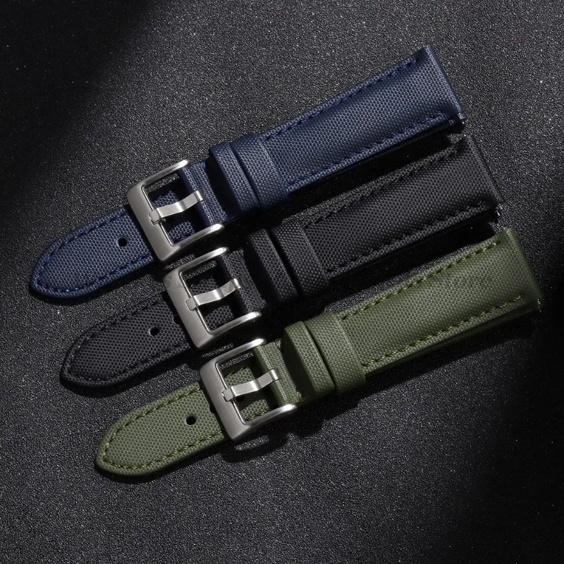 20mm 22mm Sailcloth Watch Straps for Omega for Blancpain for Seiko Divers Men\'s Women Quick Release Waterproof Nylon Wristbands