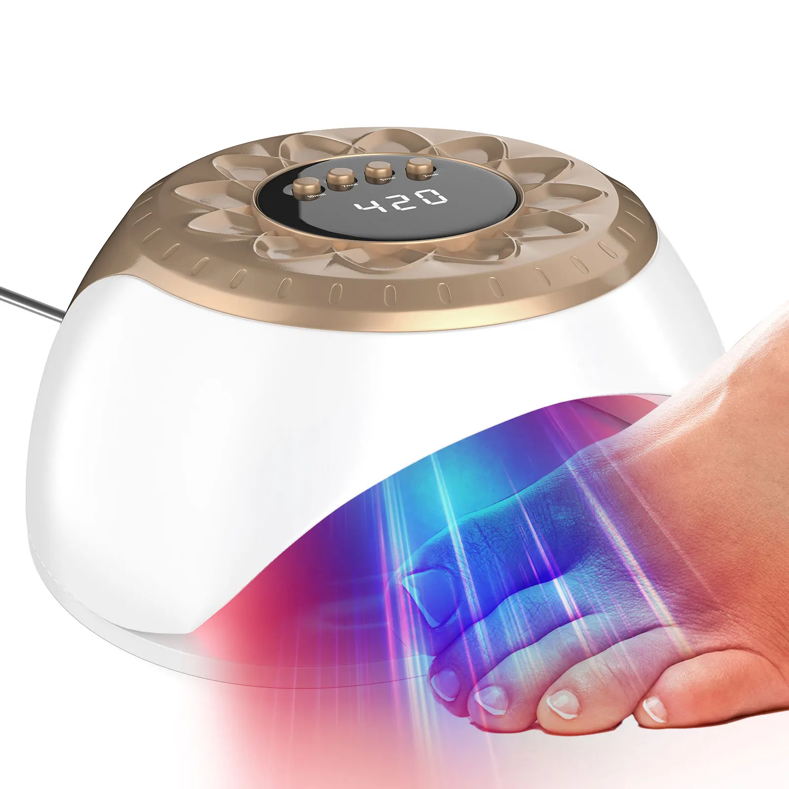 

Laser Nail Fungus Device 57 Fully Radiant Light Beads 470nm+650nm Blue Light Antifungal Lase Nail Fungus Remover Nail Care