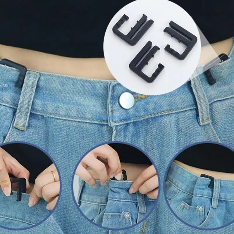 T3LC Nhanh Chóng Thắt Eo 3 Kẹp Điều Chỉnh Vòng Eo Mở Rộng Vòng Eo Cho Phụ Nữ Quần Jeans Lỏng Lẻo Với Thiết Kế Nonswing