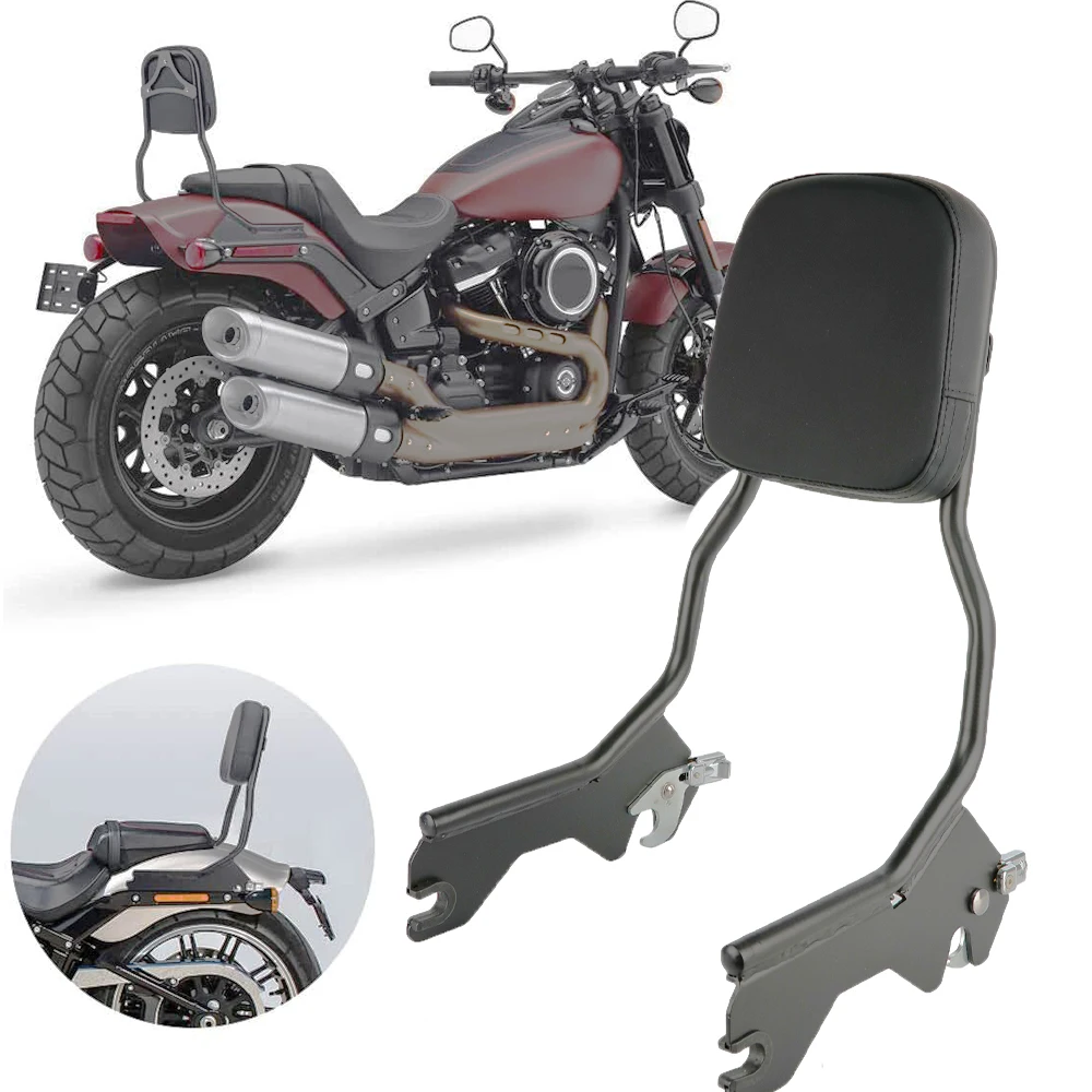 

Motorcycle Black Rear Passenger Upright Sissy Bar Backrest For 2018-2022 Harley Softail Sport Glide FXLR FXLRS FLSB 2021 2020