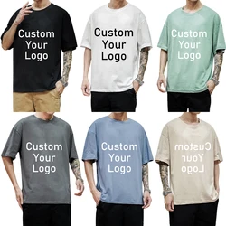 Cotton Oversize T Shirts Make Your Design Logo Pictures or Texts Custom Men Women Printed Original Design Gifts for Friends