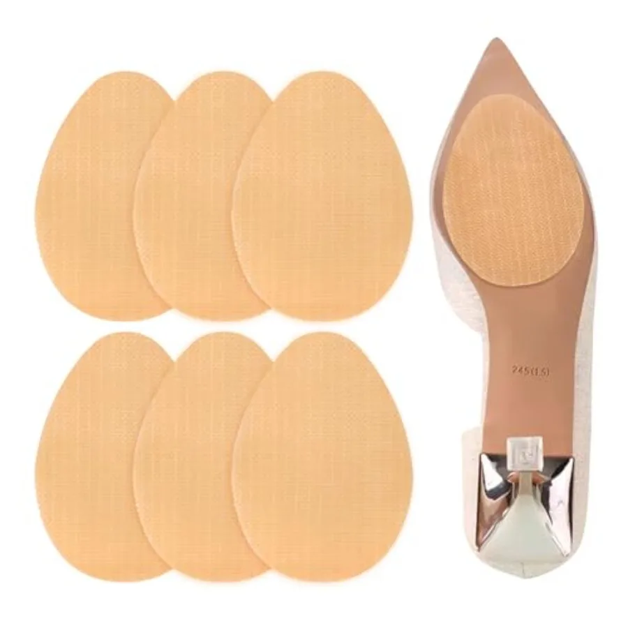 

6 Pairs Non Slip Shoes Pads Self-Adhesive Anti Slip Sole Shoe Grips, Shoe Bottom and Heel Noise Reduction Stickers and Protecto