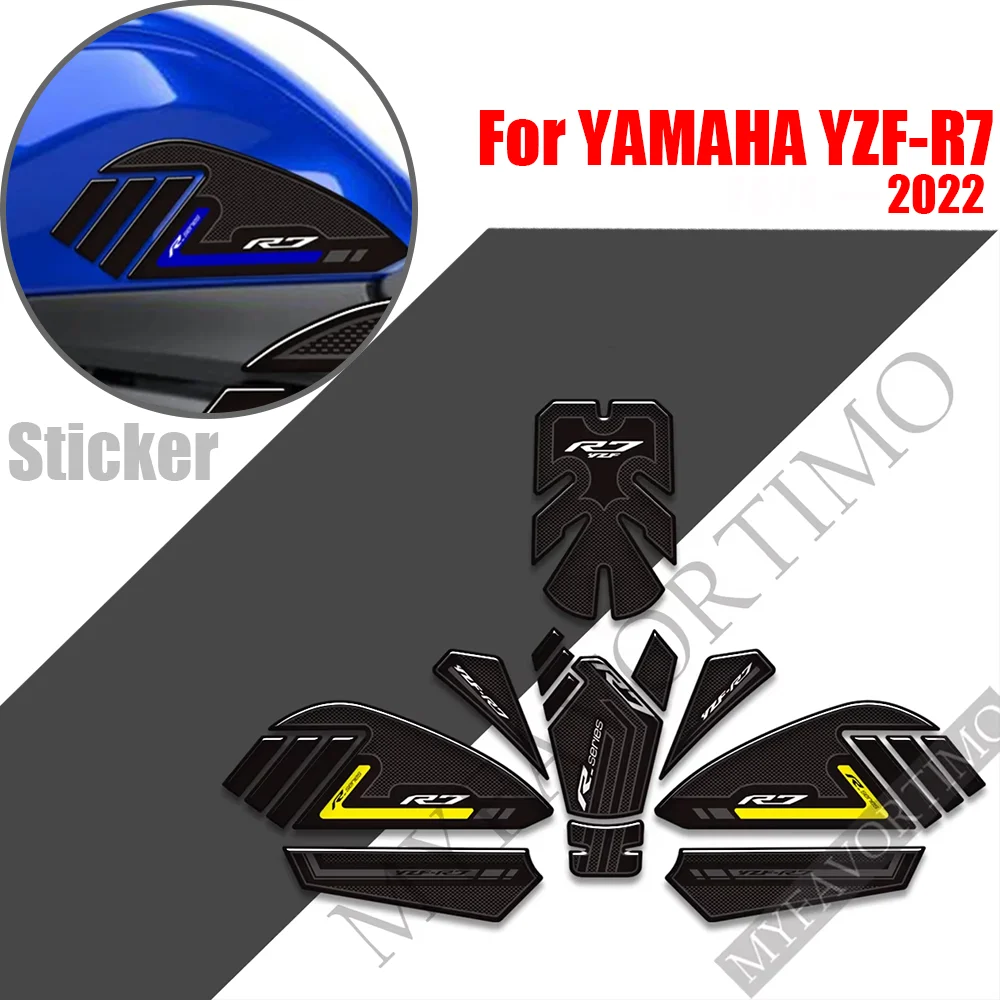 For YAMAHA YZF-R7  Motorcycle Fuel Tank Pad Sticker Moto Epoxy resin Decals Accessories YZFR7 HP 2022