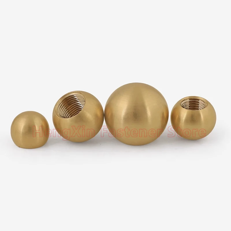 OD 6-25mm Brass Thread Balls M3 M4 M5 M6 M10 M12 Solid Half-Hole Pure Copper Ball Blind Hole Thread Ball 8/10/12/15/16/17.5/20mm