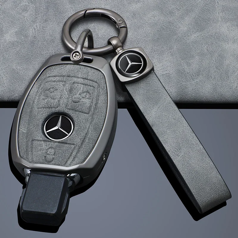 Car Key Case Cover Grey Shell Accessories For Mercedes Benz W204 W463 W176 W251 W205 A200 A260 A C R G Class GLA CLA GLK GLC CLS 5