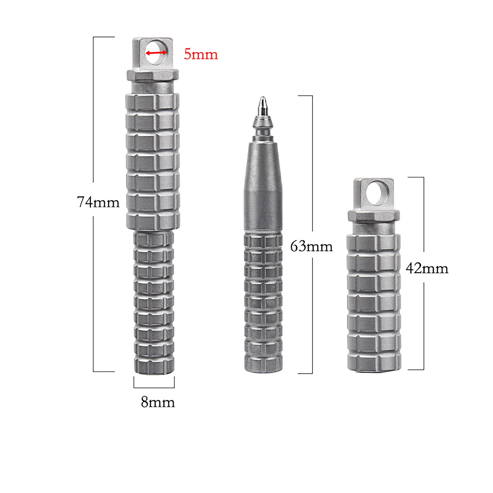 Super fine TC4 Ti titanium 3 inch short pocket tactical ballpoint pen self defence survival breaker EDC keychain