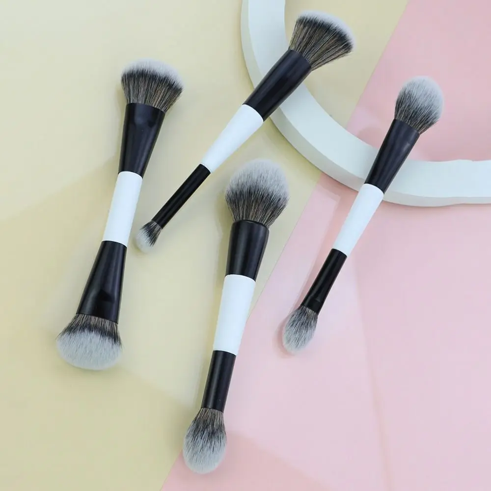 Brocha facial de contorno F4 de doble punta, cosmética multiusos, belleza, sombra de ojos, corrector, brocha para colorete en polvo de alta cobertura