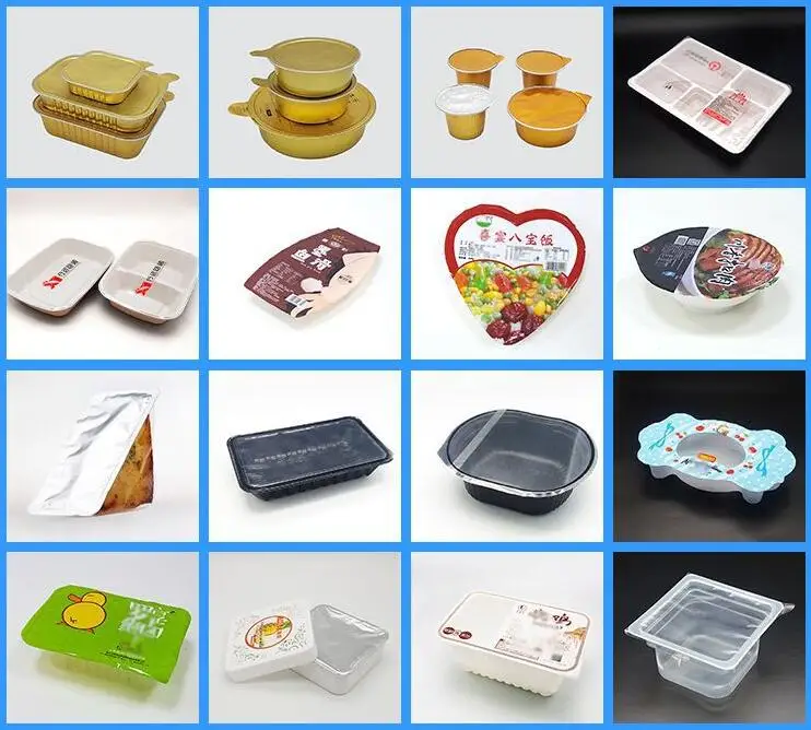 Cooked Food Aluminum Foil Box Sealing Machine Rectangular Circular Lock Fresh Box Packaging Machine