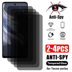 2-4pcs Privacy Anti-spy Tempered Glass For Tecno Spark 20 Pro 10 9 8 Anti-peep Screen Protector Spark 20C 10C 9T 8T 8C  8P Film