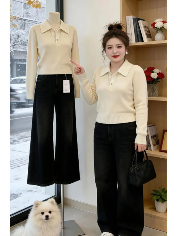 

Весна-Осень 2026: Новинка! Женский вязаный свитер с эффектом двухслойности, повседневный, красивый, модный, с ощущением высокого класса.