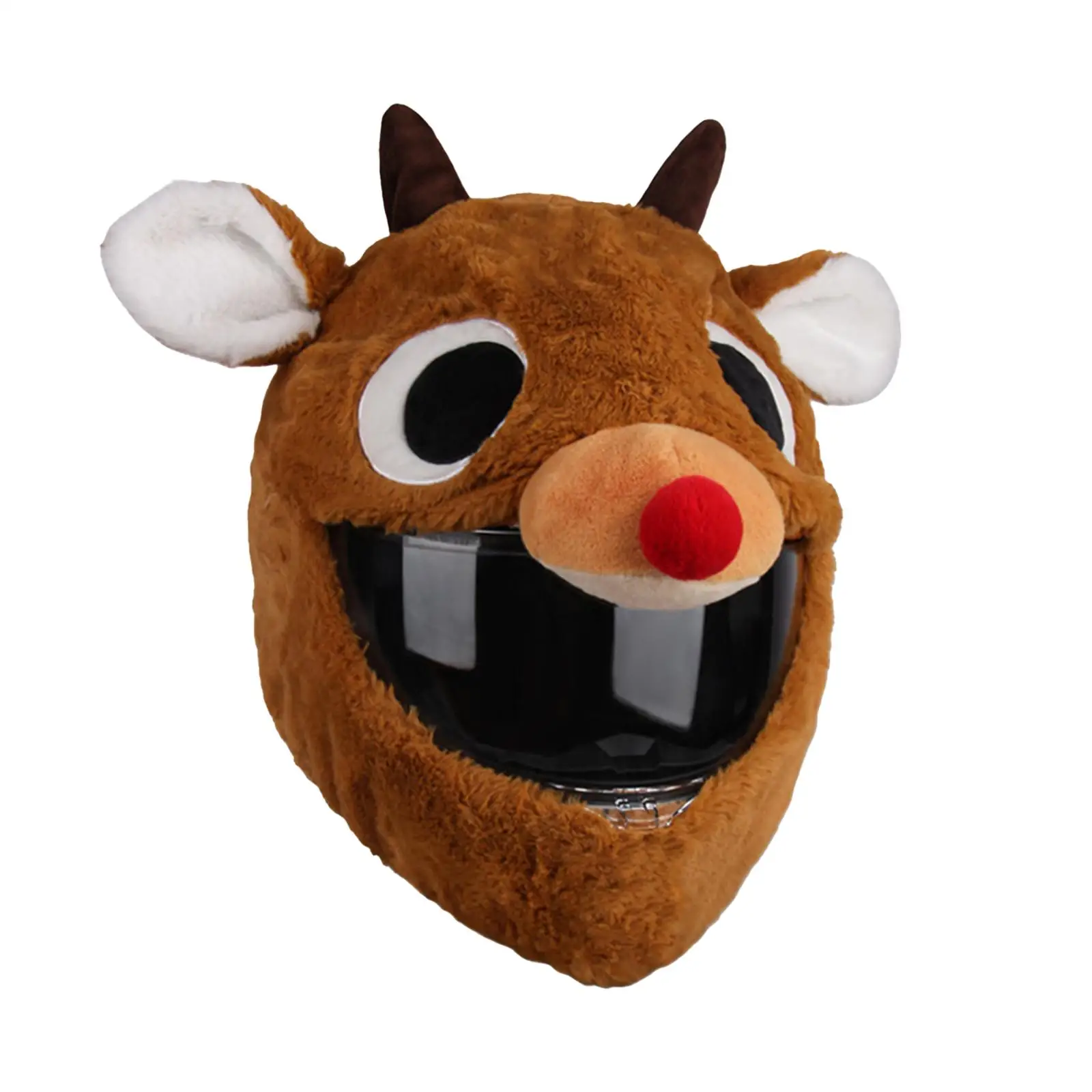 Funny Cartoon Plush Motorcycle Helmet Cover Elk Design Sleeve for Full Face Helmets Universal Outdoor Accessories