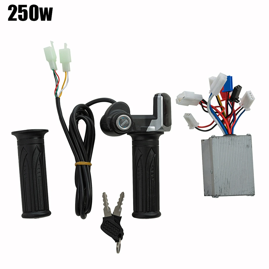 Electric Bike Motor Brush Controller and Throttle Twist Grip Set 24V 250W for Electric Scooter Accessories