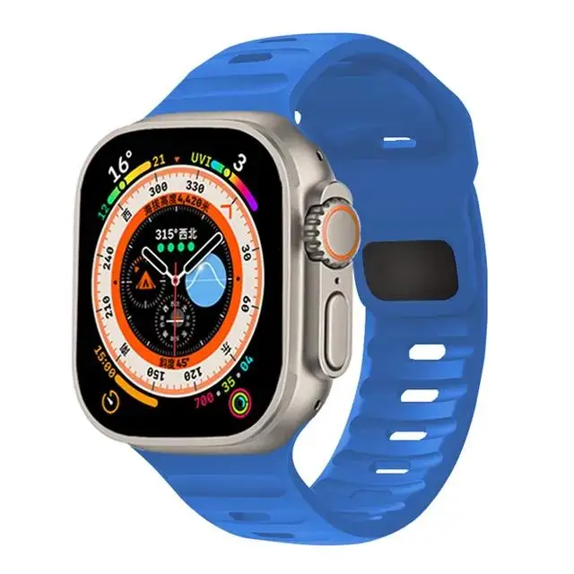Silikon Sport armband für Apple Uhren armband 49mm 45mm 44mm 42mm 40mm 41mm 38 Correa Armband iwatch Serie 9 8 7 6 5 4 3 se ultra