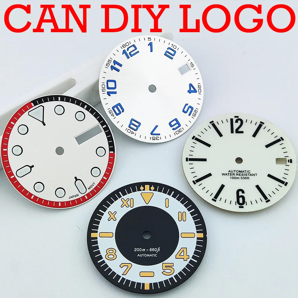 28.5mm NH35 dial for men's watch accessory for the NH series movement with a C3 customized watch dial FIT NH35/NH36/NH34/NH38