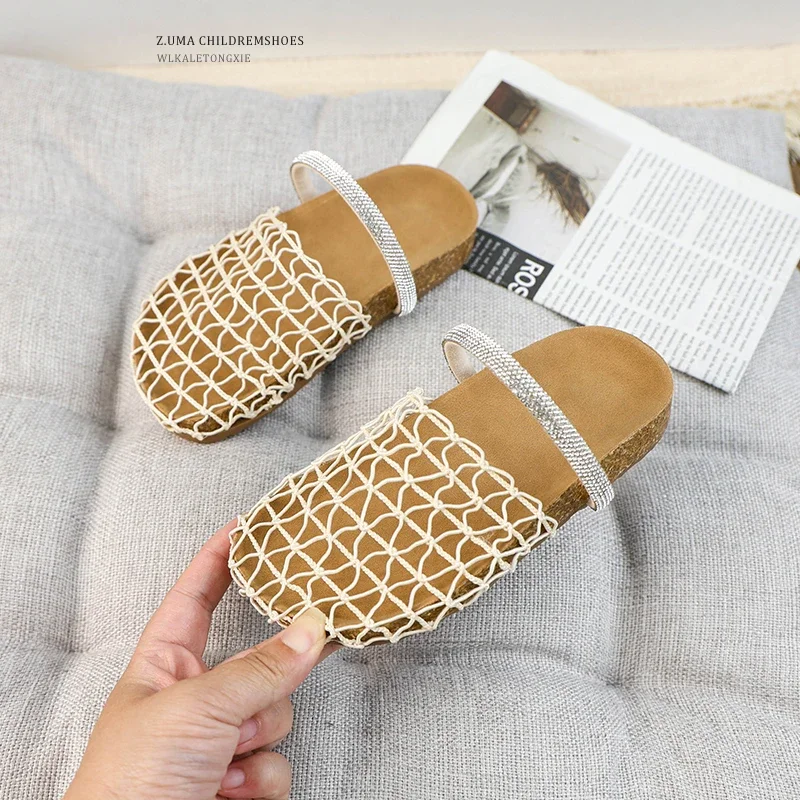 

Girls New Flat Slippers 2025 Summer Breathable Children's Mesh Causal Slip-on Shoes Fashion Outdoor Kids Non-slip Slippers Trend