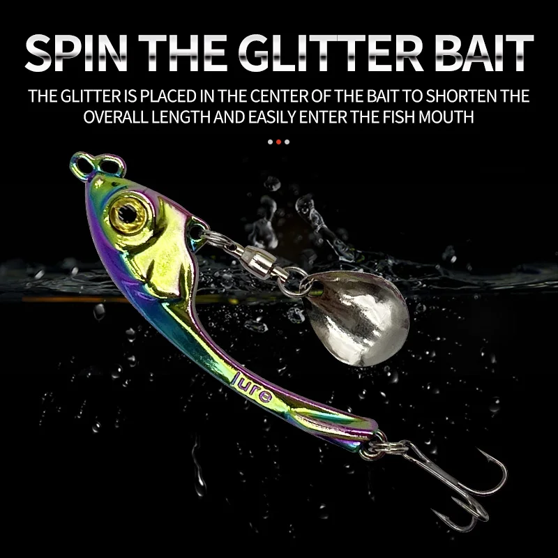 ShareShark 5pcs/box Fishing Lures Spinner Spoon Fishing Lures Rotating Metal VIB Bait Vibration Wobbler Sinking Sequin Pesca
