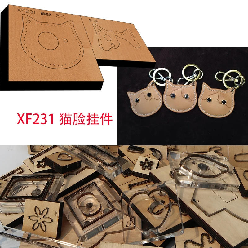 

Cat keychain pendant Leather Craft Punch Hand Tool Cut Knife Mould Cutting mold