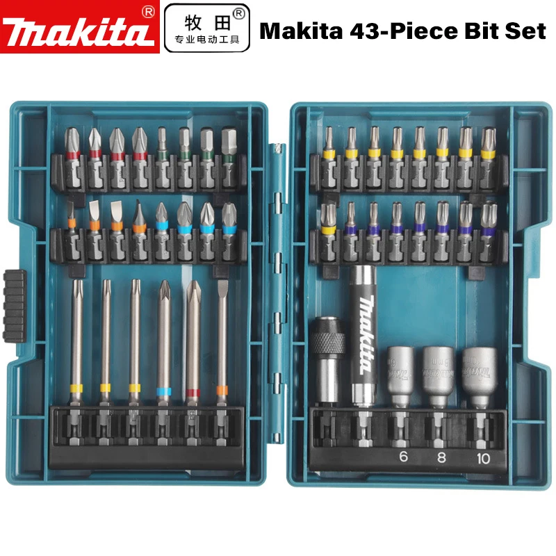 Makita B-55697 43Pcs Electric Screwdriver Bits Set Colorful Box Strong Cross Flower Type Hexagon Socket  Power Drill Accessories