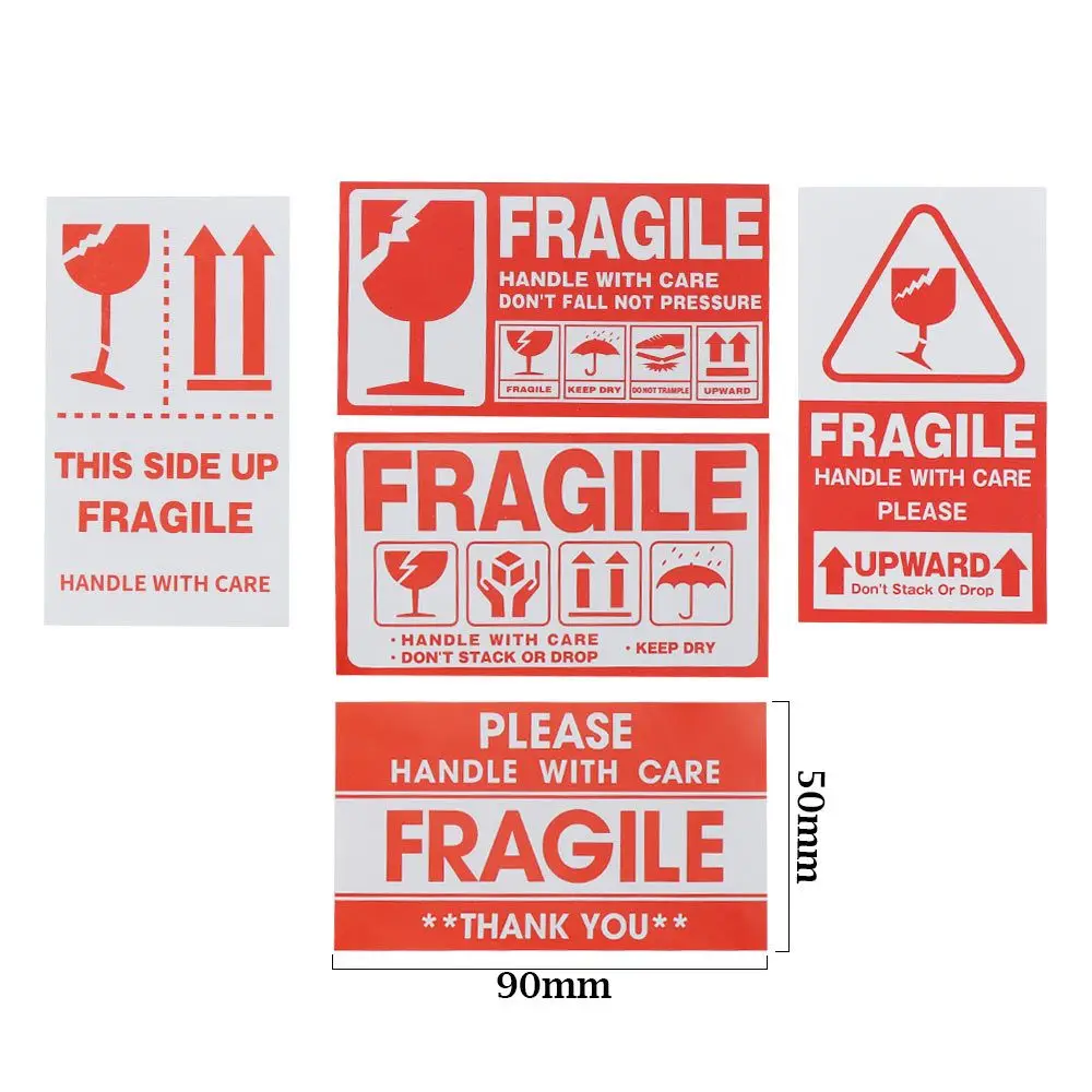 Durevole cura spedizione imballaggio contrassegno adesivo spedizione etichetta Express etichetta speciale maniglia con cura mantenere Fragile avvertimento adesivo