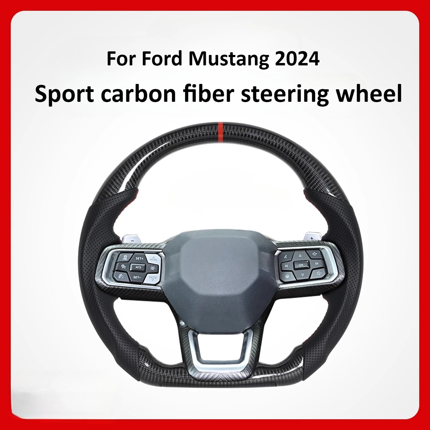 For Ford Mustang 2.3T/5.0GT/GTD 2024 Steering wheel modification high temperature resistance anti slip breathable odorless