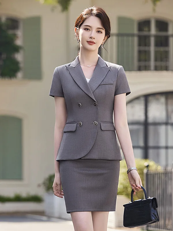 

Комплект делового костюма для женщин: униформа для менеджеров отелей, сотрудников салонов красоты, ювелирных магазинов, официальная рабочая одежда, юбочный костюм, форма для ведущих мероприятий