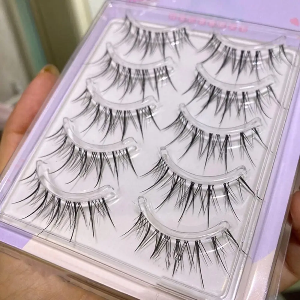 ผู้หญิง Fishtail Eyelashes Extension เกาหลีขนตาล่าง Manga Lashes Fairy ขนตาปลอม Full Strip Eyelash แต่งหน้าเครื่องมือ