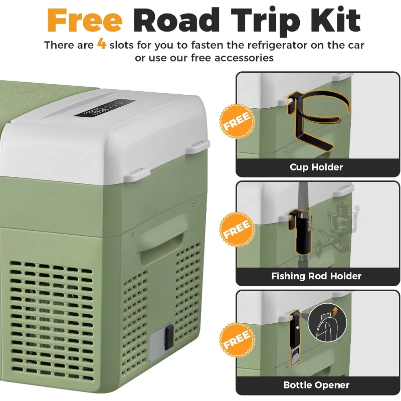 Setpower FC20 Portable 12v Refrigerator, -4℉-68℉ Fast Cooling Car Refrigerator, 20L/21Qt Car Fridge Portable Freezer with 12/24V